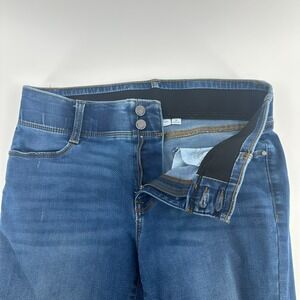 Nine West Jeans Womens 8 Blue Comfort Stretch Straight Denim Whisker 5 Pockets